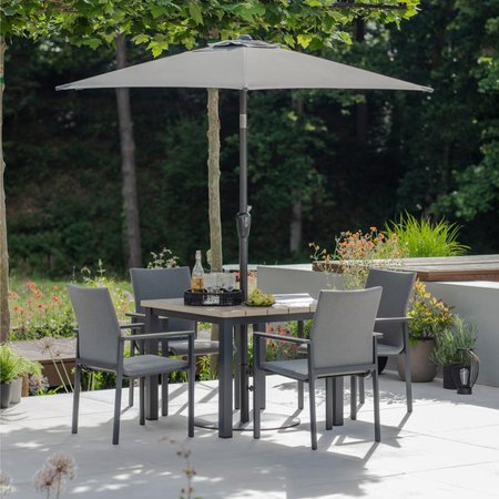 LG Outdoor Venice 4 Seat Dining Set with 2.5m Deluxe Parasol - image 1