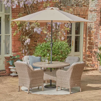 LG Outdoor St Tropez Sand 4 Seat Set with 2.5m Parasol