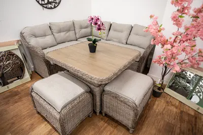 LG Outdoor St Tropez Sand Compact Dining Modular Set with Adjustable Table