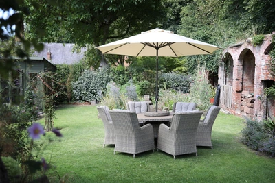 Supremo Lyra 6 Seat Round Dining Set with Lazy Susan