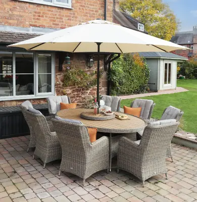 Supremo Lyra 8 Seat Oval Dining Set with Lazy Susan